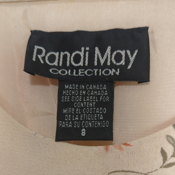 Randi May Collection vintage '90s cream floral short sleeve mini dress 📸 📏 - Picture 7 of 9